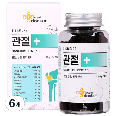 마이펫닥터 강아지 시그니처 조인트 2.0 영양제, 64정, 뼈/관절강화, 6개