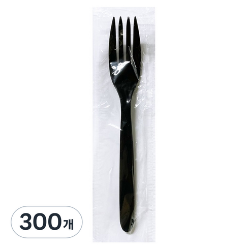 생활을그리다 일회용 포크 시크한 블랙, 300개, 1개입