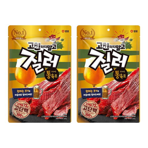 질러 부드러운 통육포, 180g, 2개