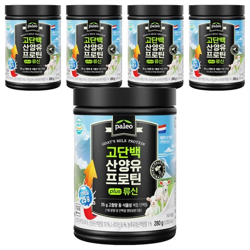 팔레오 고단백 산양유 프로틴 plus 류신, 280g, 5개