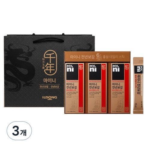 마이니 천년보감 홍삼데일리 스틱 10p + 쇼핑백, 3개, 450ml