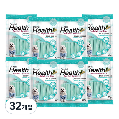 덴탈헬스 강아지 덴탈껌, 민트맛, 60g, 32개