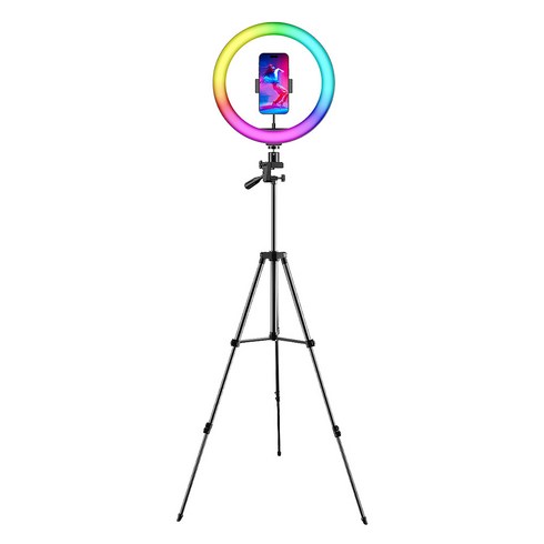 조이트론 RGB 링 라이트 조명 30cm + 휴대폰 홀더 삼각대 세트, 1세트, LD50(링 라이트)