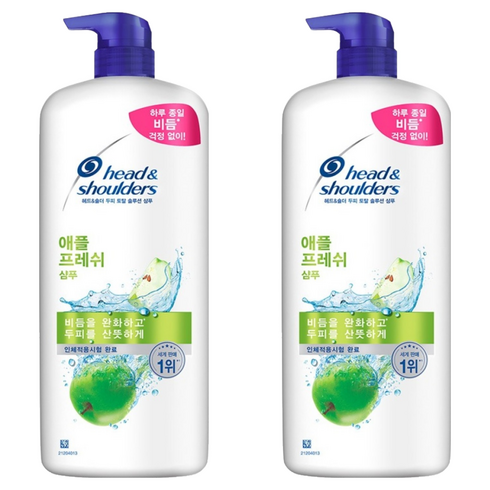 헤드앤숄더 두피 토탈 솔루션 애플 프레쉬 샴푸, 1.2L, 2개