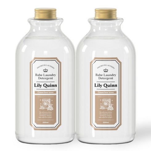 릴리퀸 유아 중성 세탁세제 크림베어, 2개, 1L