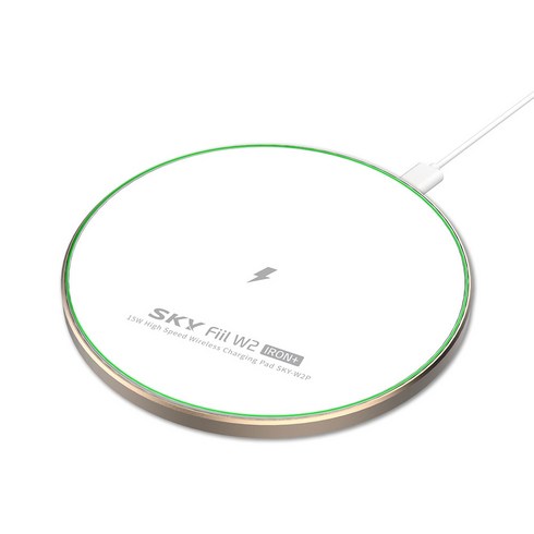 SKY 필 W2P 아이언+ 15W 고속 무선충전기 패드 SKY-W2P, 화이트골드, 1개