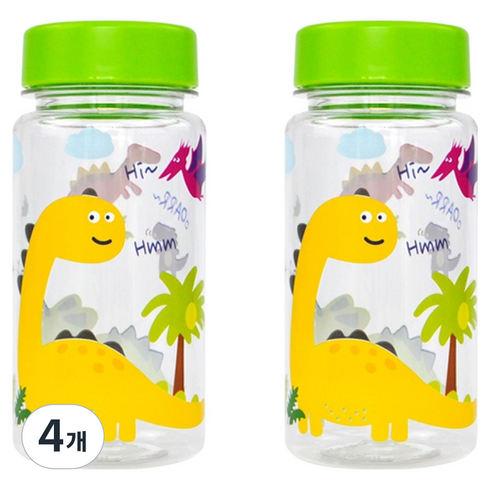 키친유 쿨디노 물병, 혼합색상, 350ml, 4개