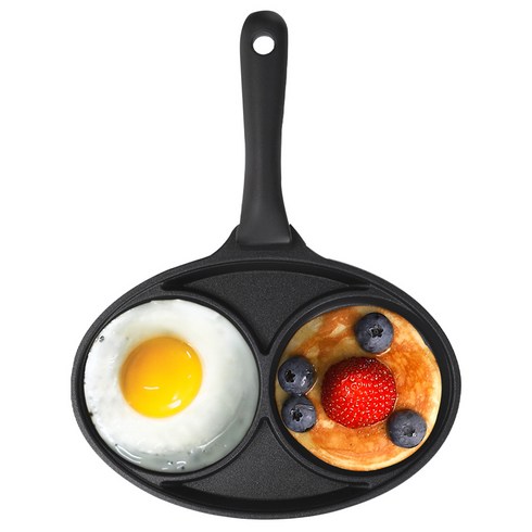 쿠킨 키친플라워 IH 인덕션 겸용 2구 에그팬, 21cm, 1개