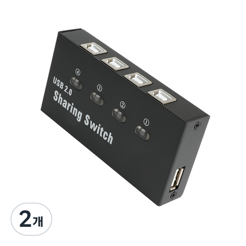 넥시 4대1 USB 셀렉터 스위치 선택기, NX-U241S, 2개