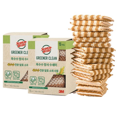 스카치브라이트 옥수수 망사수세미, 15개입, 2개