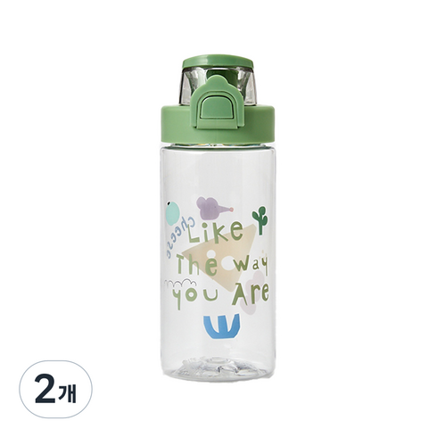 모던하우스 키치키치캣 원터치 보틀, 그린, 500ml, 2개