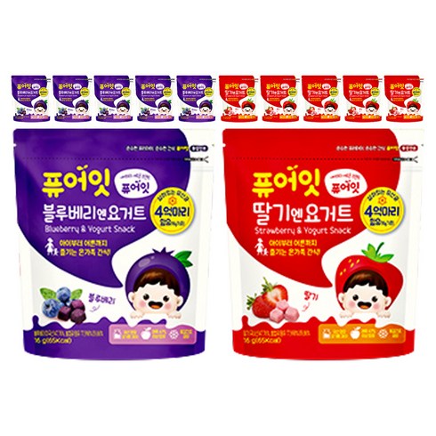 퓨어잇 내이브로 딸기엔요거트 3p + 블루베리엔요거트 3p, 2세트, 딸기요거트, 블루베리요거트