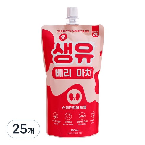 마이베프 반려동물 생유베리마치 펫밀크, 크랜베리맛, 200ml, 25개