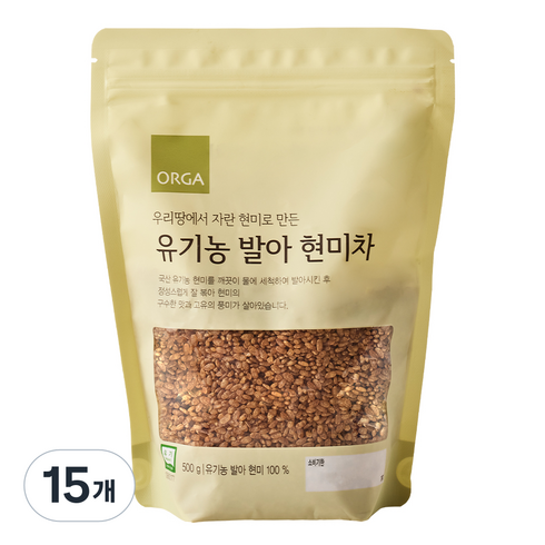 올가홀푸드 유기농 발아 현미차, 500g, 1개입, 15개