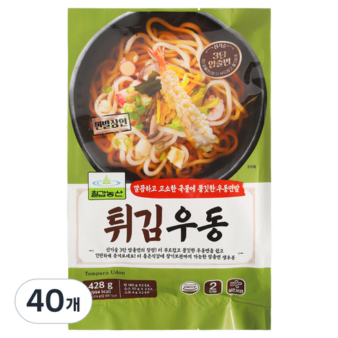 칠갑농산 튀김우동, 40개, 428g