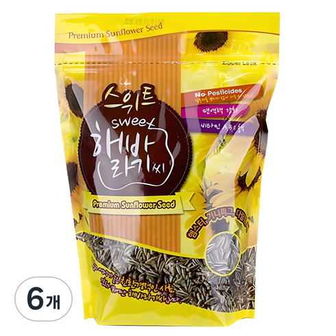 스위트 해바라기씨 햄스터 사료, 500g, 6개