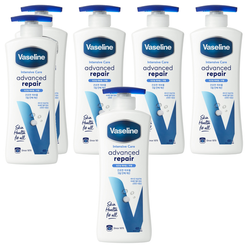 바세린 인텐시브 케어 어드밴스드 리페어 바디로션 무향, 400ml, 6개