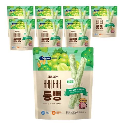 베베쿡 처음먹는 빼빼롱뻥, 청포도, 30g, 8개