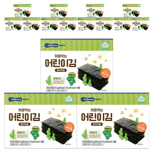 베베쿡 처음 먹는 어린이김, 15g, 15개, 오리지널