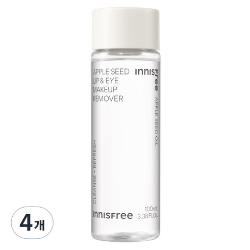 이니스프리 애플 씨드 립앤아이 메이크업 리무버, 100ml, 4개