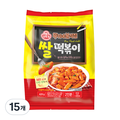 오뚜기 뚜기네분식집 쌀떡볶이, 426g, 15개