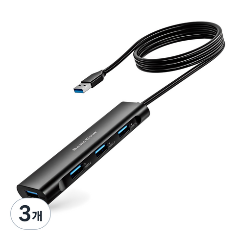 베이직기어 4포트 무전원 멀티포트 USB 3.0 허브, 블랙, 3개