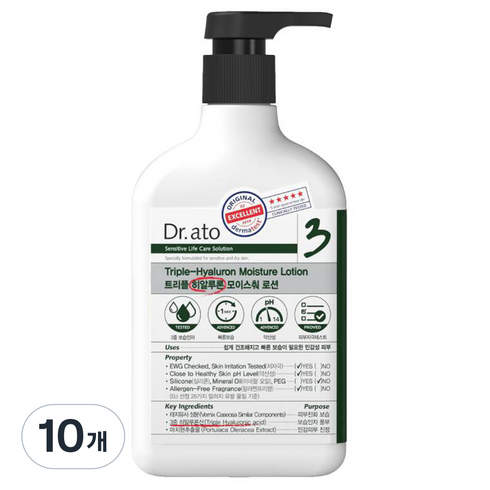 닥터아토 트리플 히알루론 모이스춰 로션, 310ml, 10개