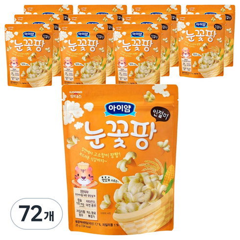 아이얌 유아용 일동후디스 아이얌 눈꽃팡, 72개, 25g, 인절미맛