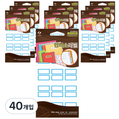 레이테크 인덱스 라벨 견출지 20-G104 27 x 34 mm, B 청색, 1개, 40개입