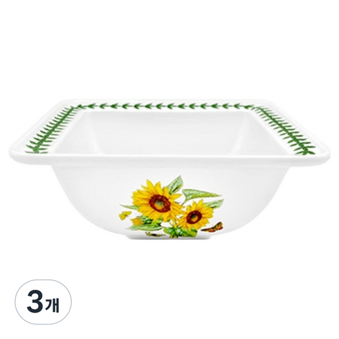 포트메리온 보타닉가든 사각 샐러드볼 14cm x 14cm x 6cm, 랜덤발송, 3개
