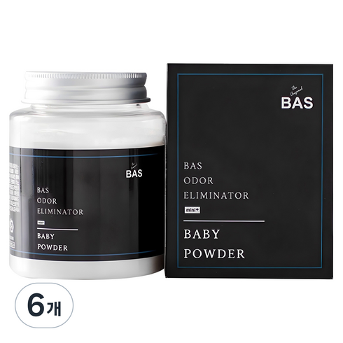 BAS 미니 플러스 차량용탈취제 베이비 파우더, 160g, 6개