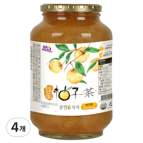 다미즐 봉밀 유자차, 2kg, 1개입, 4개