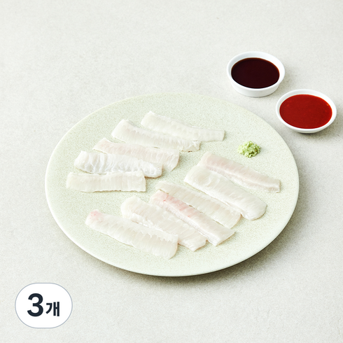 노량진수산시장 중매인 90번 대광어 지느러미 회 (냉장), 3개, 100g