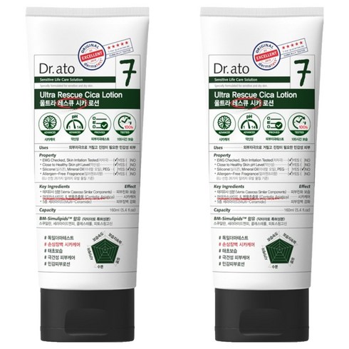 닥터아토 7울트라 레스큐 시카 로션, 160ml, 2개