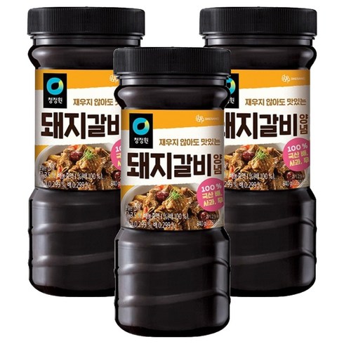 청정원 전통 돼지갈비양념, 840g, 3개