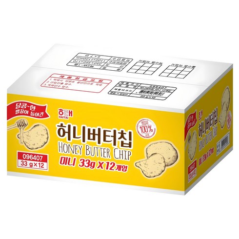해태제과 허니버터칩, 33g, 12개