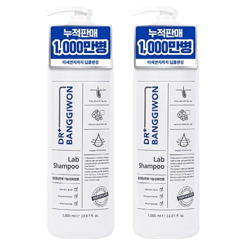 닥터방기원 랩 탈모 증상 완화 샴푸, 1L, 2개