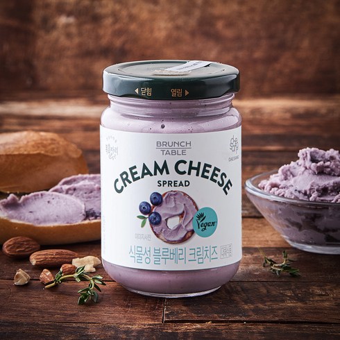 복음자리 식물성 블루베리 크림치즈, 190g, 1개
