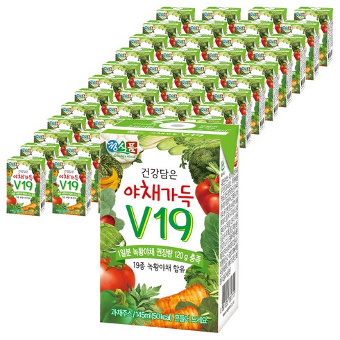 정식품 건강담은 야채가득 야채즙 V19, 145ml, 48개