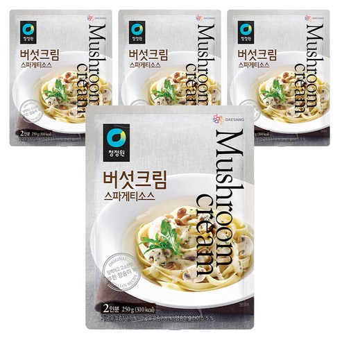 청정원 버섯크림 스파게티소스, 250g, 4개