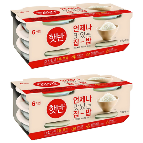 햇반 백미밥, 210g, 12개