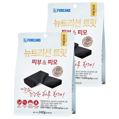 포켄스 강아지 뉴트리션 트릿 영양제, 240g, 피부/피모, 2개