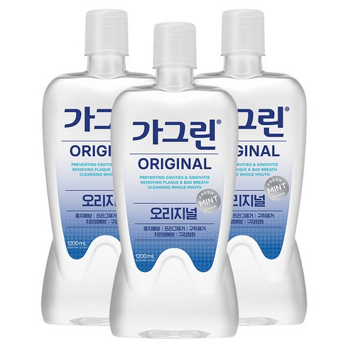 가그린 오리지널 구강청결제, 1.2L, 3개
