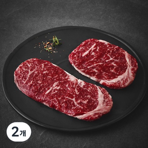 한우 1+등급 숙성등심 구이용 (냉장), 200g, 2개