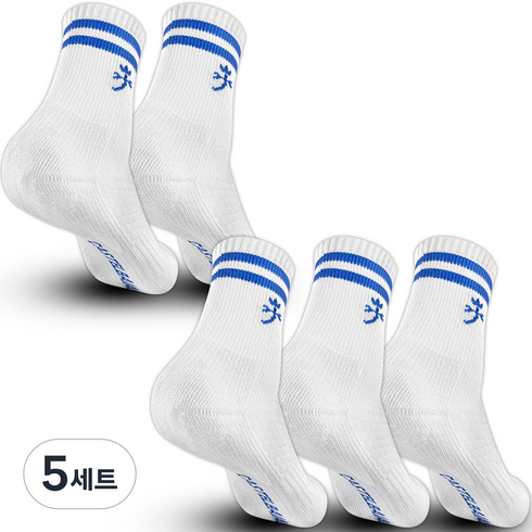 까스텔바작 남성용 링글리 압박 쿠션 중목 골프양말 5켤레 세트 CSM-133, BLUE, 5세트