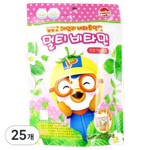 베베모린 뽀로로 데일리 비타츄잉정 멀티비타민 딸기맛, 52.5g, 25개