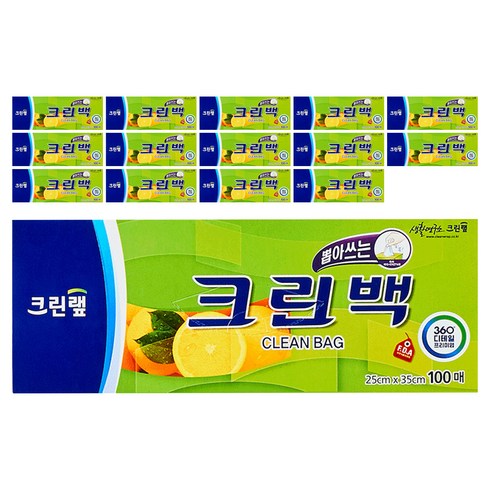 크린랩 뽑아쓰는 크린백 중 25cm x 35cm, 중(M), 100개입, 15개
