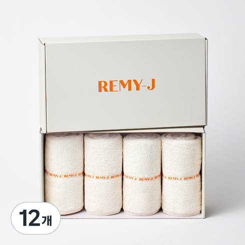 레미제이 모찌 타올 250g 40수 코마모달, 화이트, 12개
