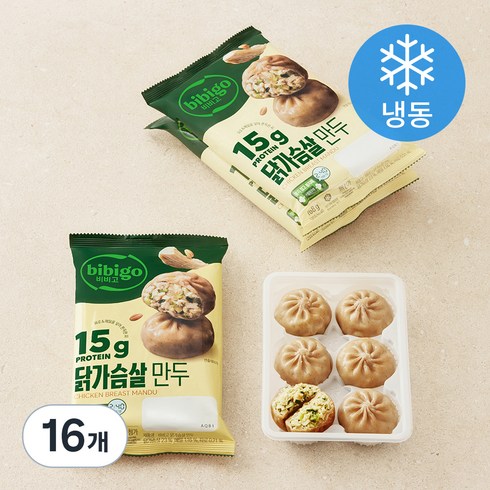 비비고 국내산 닭가슴살 만두 (냉동), 168g, 16개