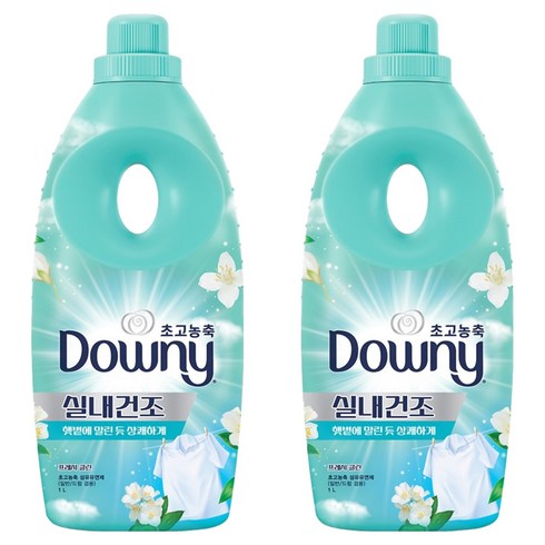 다우니 실내건조 초고농축 섬유유연제 프레시 클린 본품, 1L, 2개